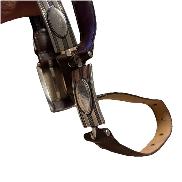 Vintage 90s Brighton Brown Belt Womens Silver Rectangular Concho Buckle Y2K SM main image 10